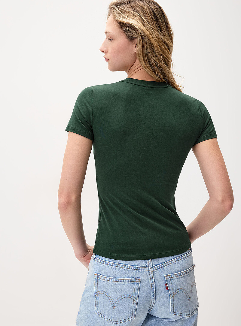 Twik: Le t-shirt coton biologique <b>Coupe tr&egrave;s ajust&eacute;e</b> Noir pour femme