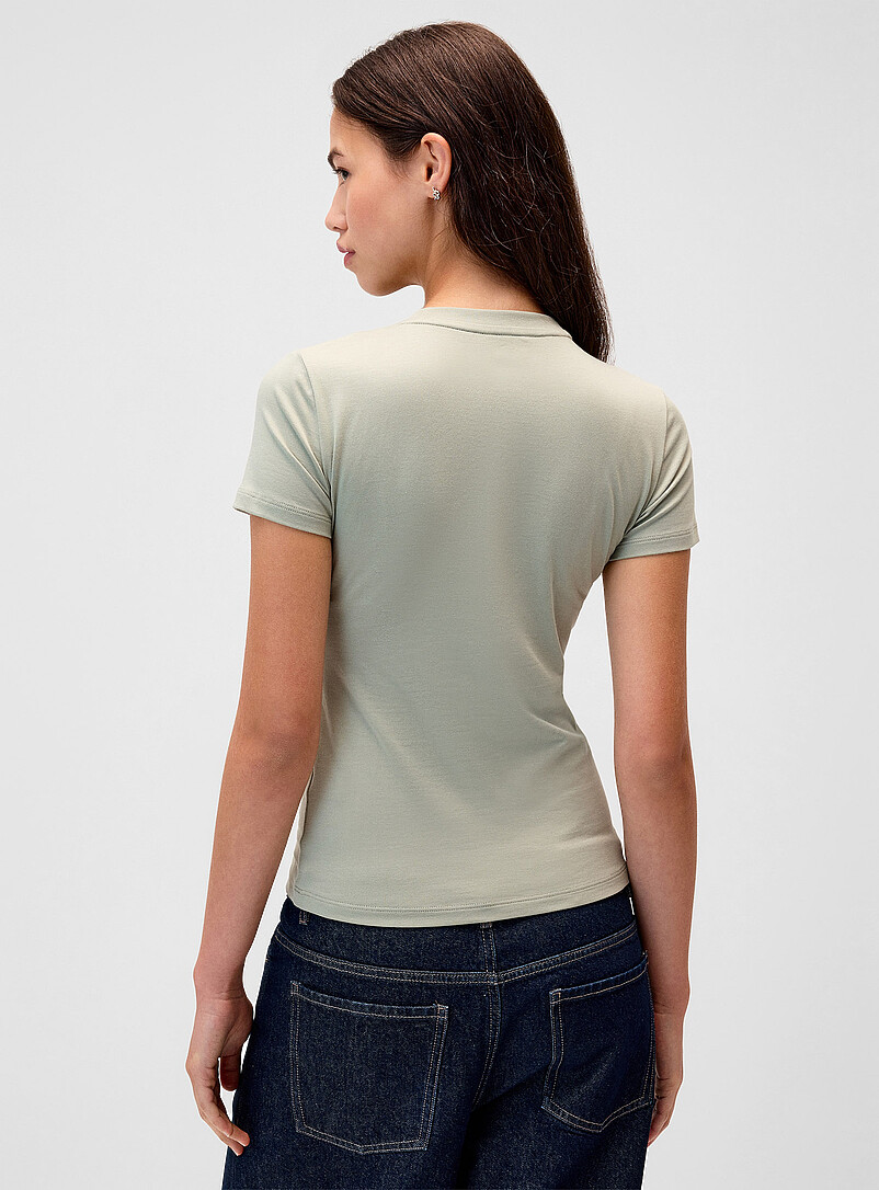 Twik Black Organic cotton T-shirt <b>Super slim fit</b> for women