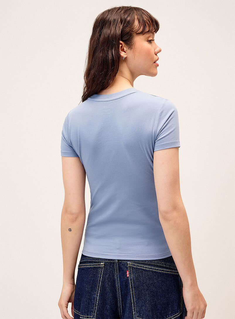 Twik: Le t-shirt coton biologique <b>Coupe tr&egrave;s ajust&eacute;e</b> Noir pour femme