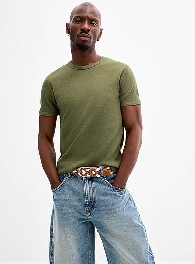 Ribbed jersey T-shirt <b>Muscle fit</b>