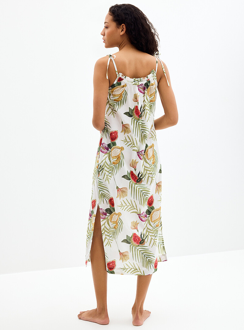 Miiyu Patterned Yellow Patterned flowy long nightgown for women