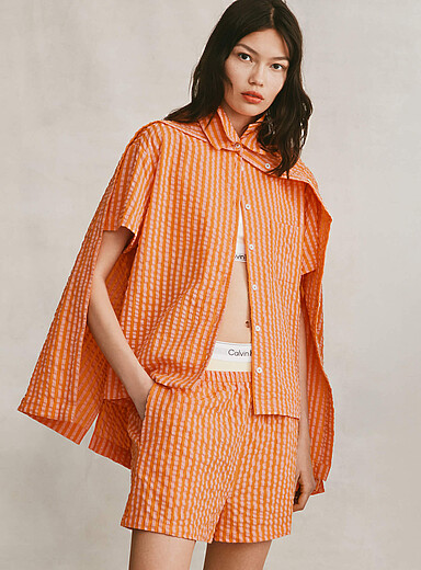 L'ensemble pyjama seersucker ray&eacute;
