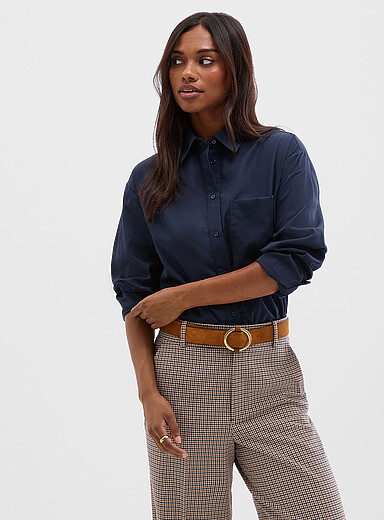 Boxy-fit lightweight poplin shirt