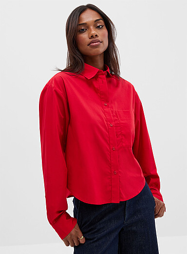 Boxy-fit lightweight poplin shirt
