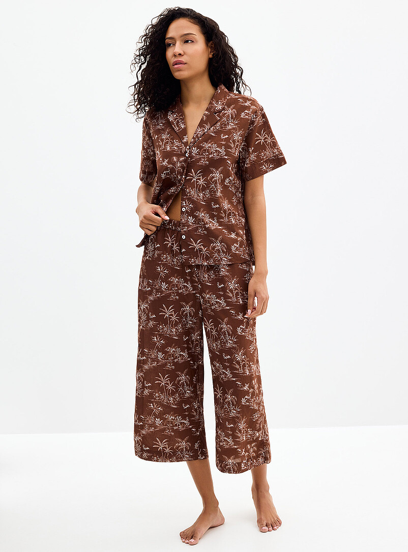 Tropical expression flowy pyjama set product image (primary)