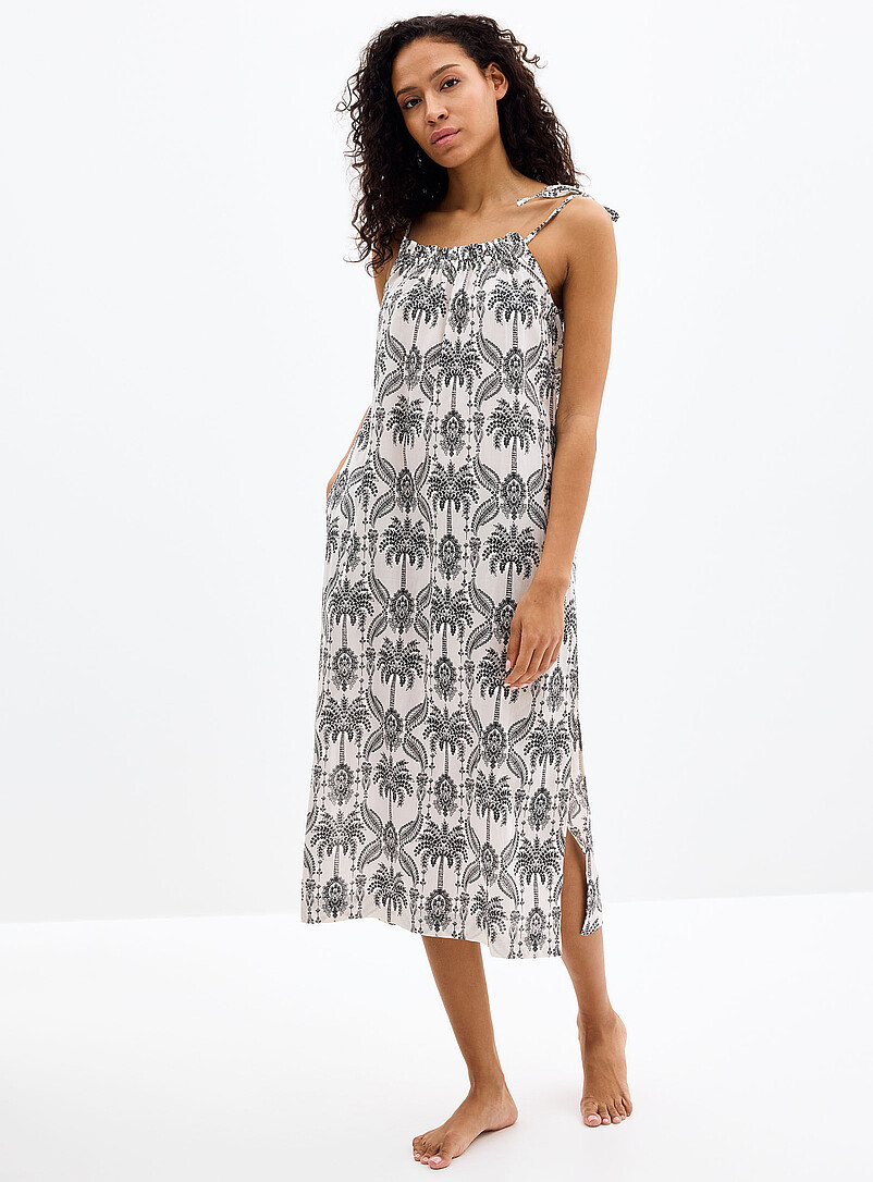 Patterned flowy long nightgown product image (primary)