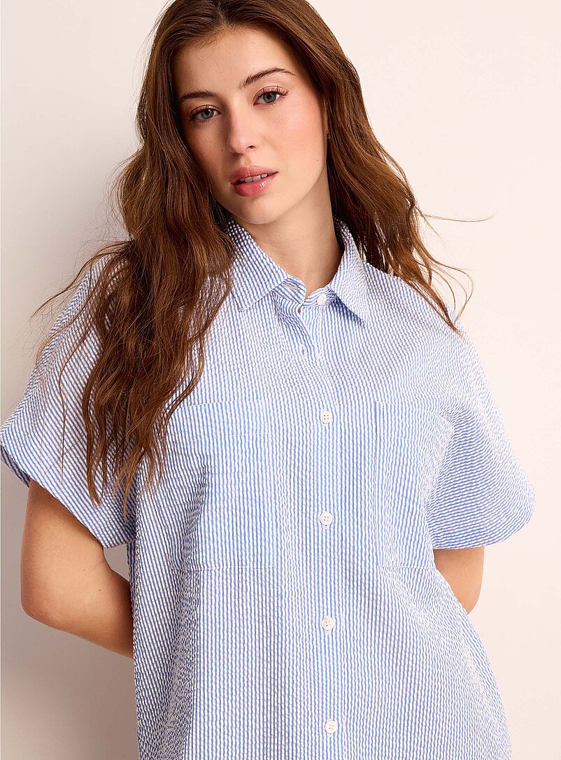 Vibrant striped seersucker nightshirt product image 2