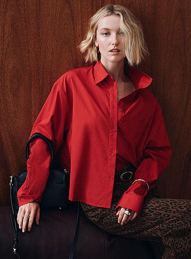 Boxy-fit lightweight poplin shirt