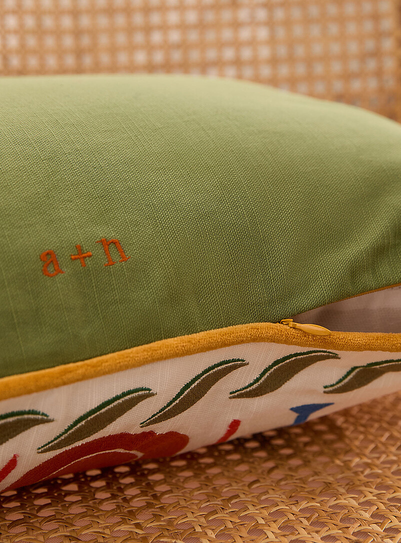 Colourful summer embroidery removable-cover cushion 40 x 60 cm product image 2