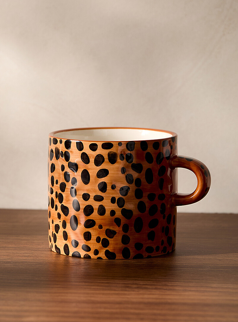 Leopard print embossed mug product image (primary)