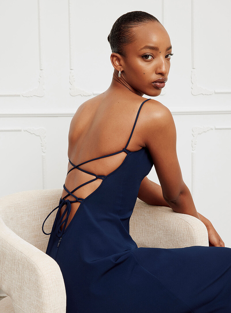 Vivian lace-up back side-slit maxi dress product image 2