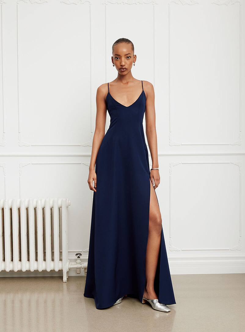 Vivian lace-up back side-slit maxi dress product image 3