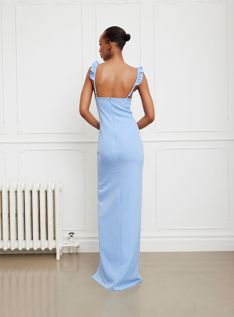 Mia ruffled straps slit maxi dress product image 3