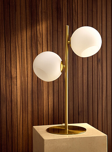 Orbit double-globe table lamp