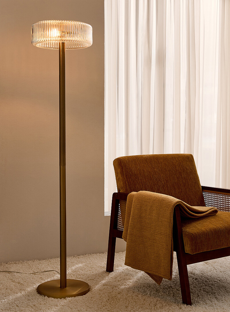 Fluted glass floor lamp product image 2