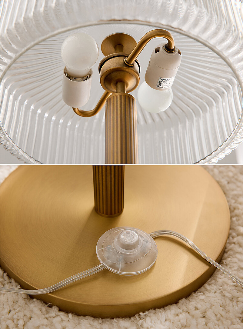 Fluted glass floor lamp product image 3