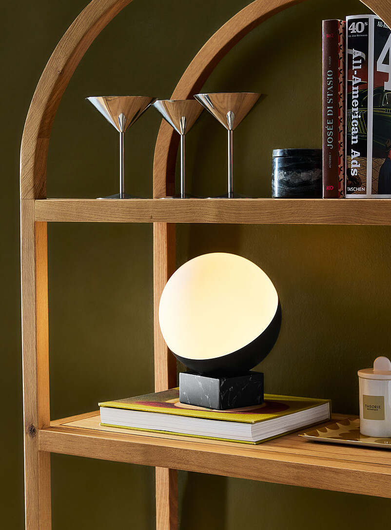 Glass dome table lamp product image (primary)