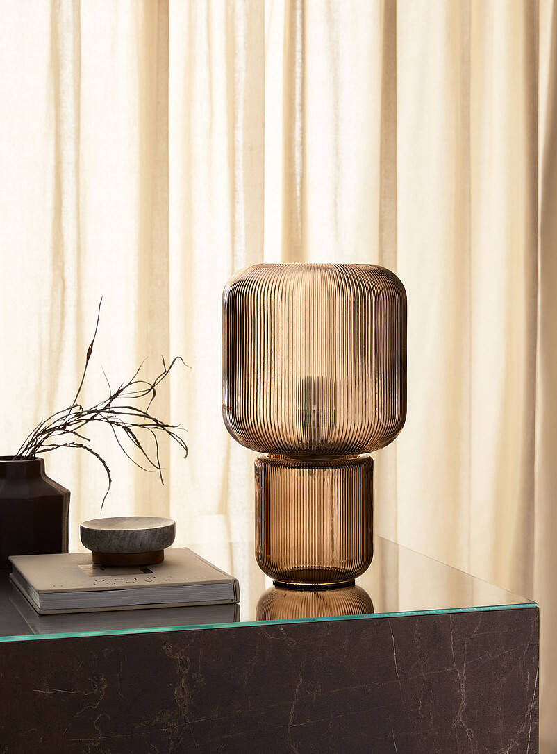 Fluted glass table lamp product image (primary)