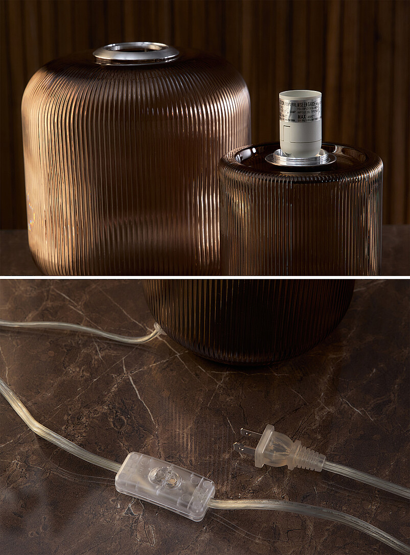 Fluted glass table lamp product image 3