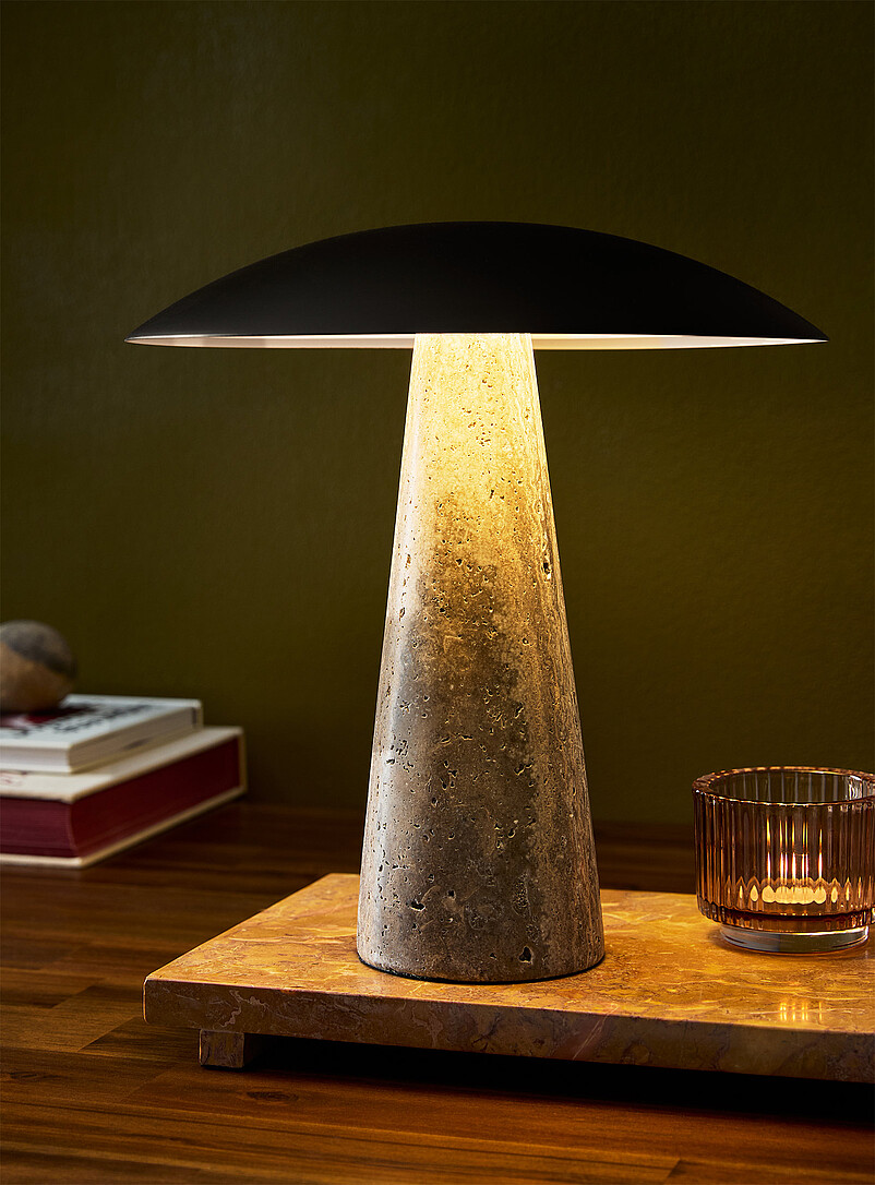 Marble and metal round table lamp product image 2