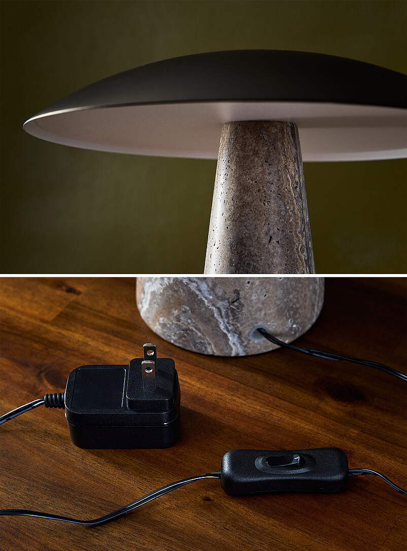 Marble and metal round table lamp product image 3