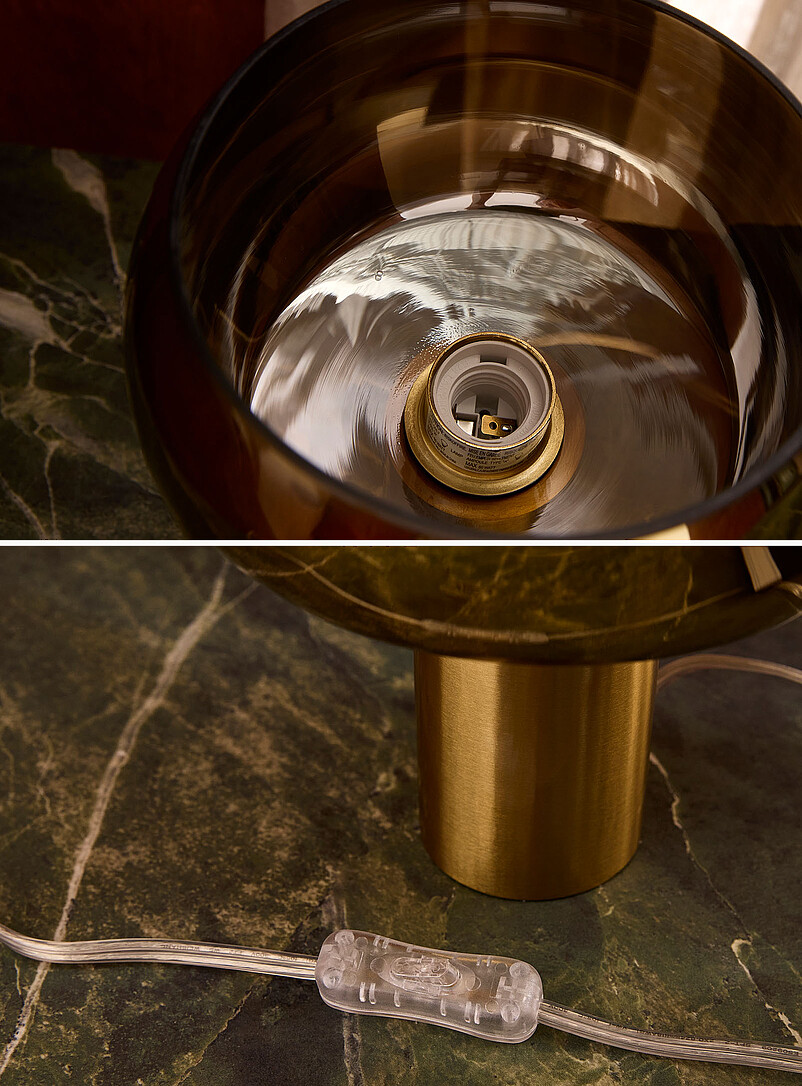 Golden cylinder table lamp product image 3