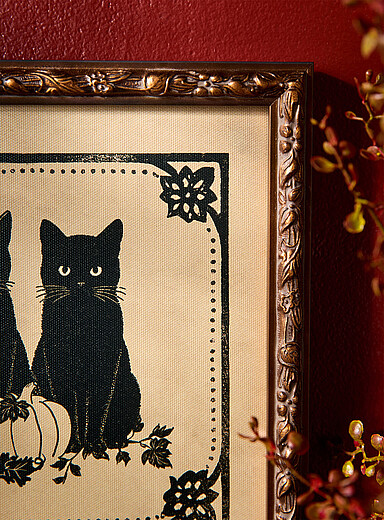 La toile r&eacute;tro chats noirs <b>Collection d'Halloween</b>