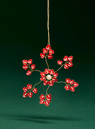 L'ornement perle et d&eacute;licates fleurs <b>Collection de No&euml;l</b>