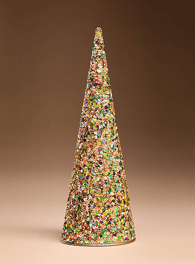 Le sapin conique paillettes multicolores <b>Collection de No&euml;l</b>
