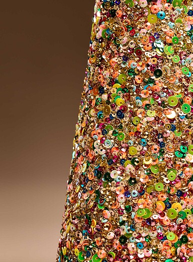 Le sapin conique paillettes multicolores <b>Collection de No&euml;l</b>