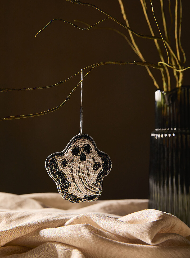 Ghost Bead Ornament Halloween Collection