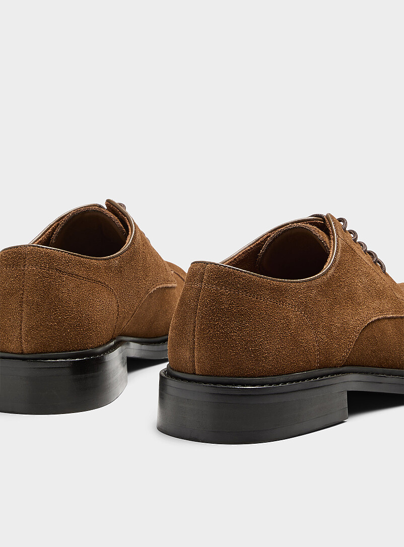 Simons: La chaussure derby en su&egrave;de Homme Sable pour homme