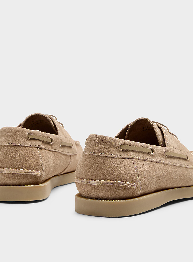 Sand-coloured suede boat shoes product image 2