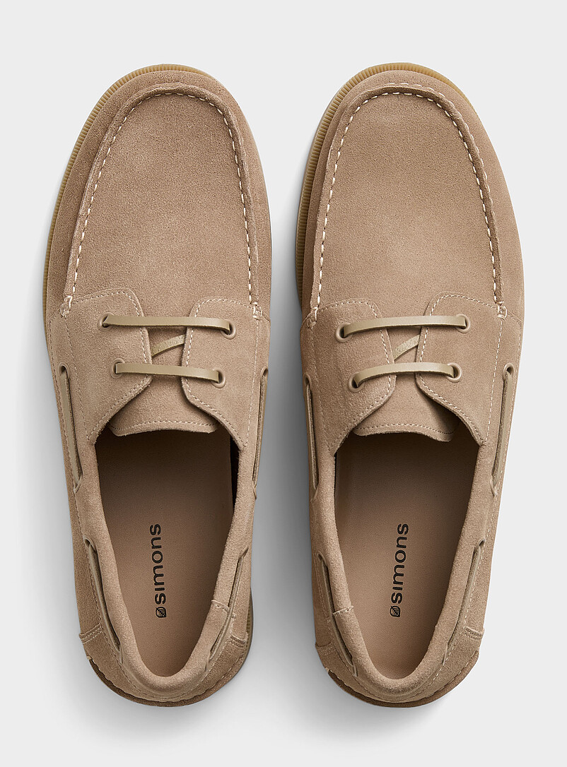 Sand-coloured suede boat shoes product image 3