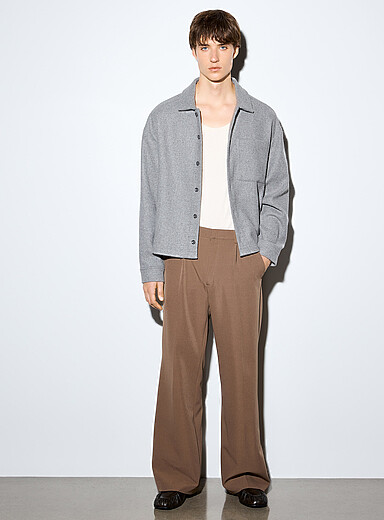 Le 31: Le pantalon plis plat &eacute;pur&eacute; Coupe &eacute;vas&eacute;e <b>Collection de S&eacute;oul</b> Taupe pour homme