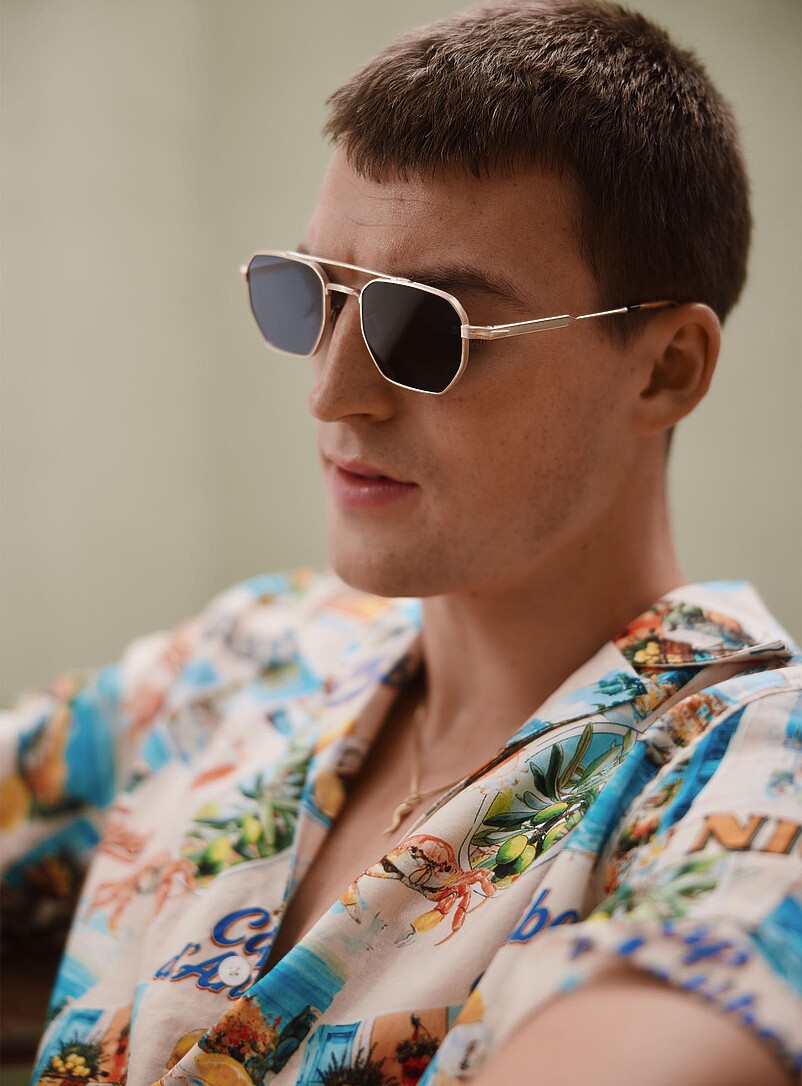 Geometric aviator sunglasses product image (primary)