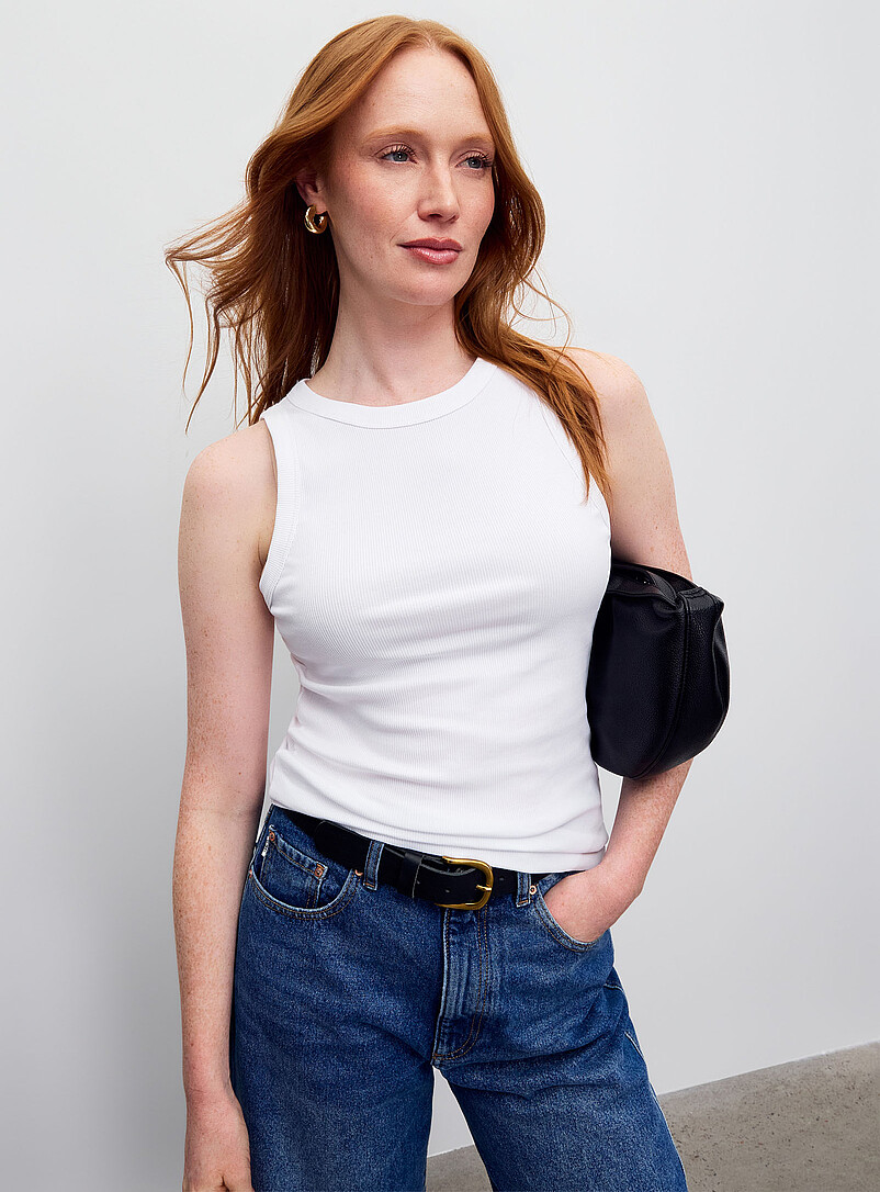 Plain ribbed fitted cami product image (primary)