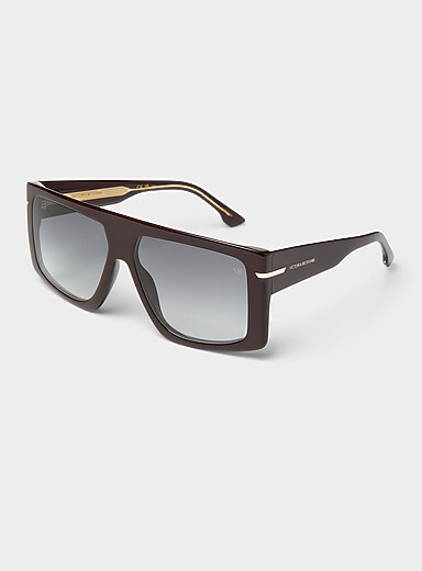 Les lunettes de soleil carr&eacute;es bouclier