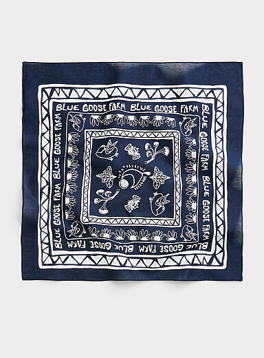 Matty's World Navy/Midnight Blue Blue Goose Farm tie scarf for men