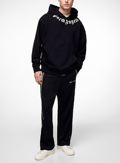 Palm Angels Black Side stripes track pant for men