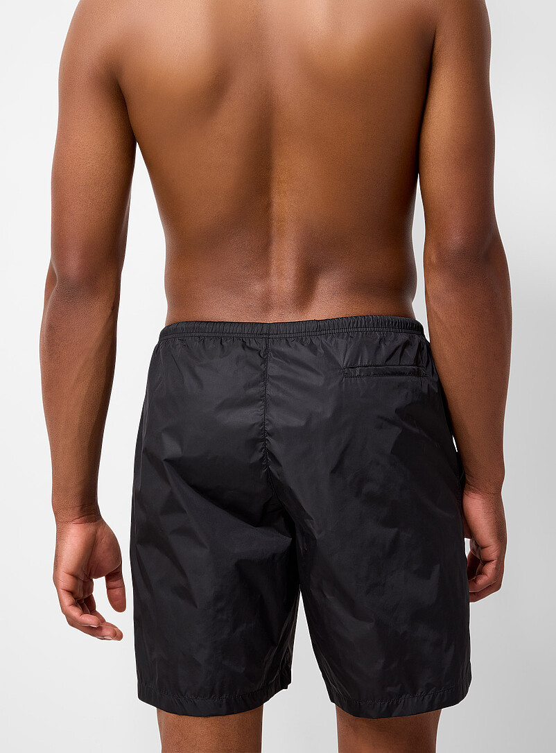 Palm Angels Royal/Sapphire Blue Curved-logo bathing short for men