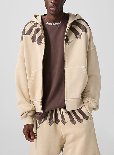 Logo neck zipped hoodie