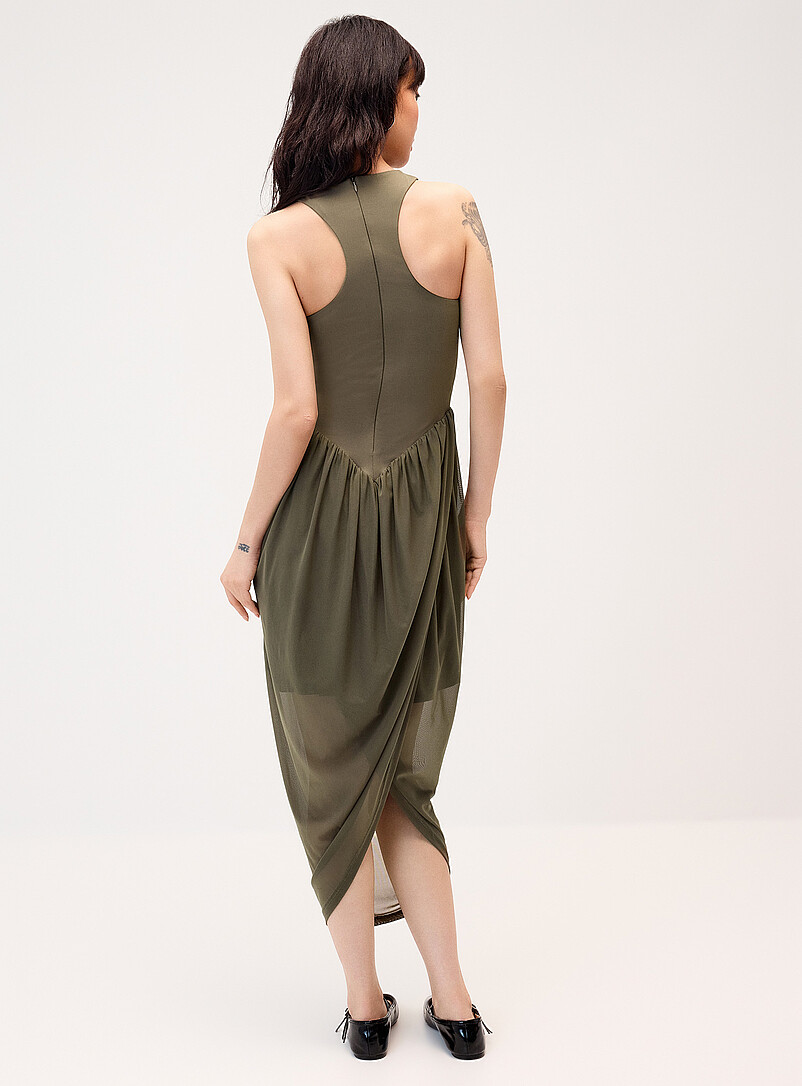Dual-material balloon maxi dress product image 3
