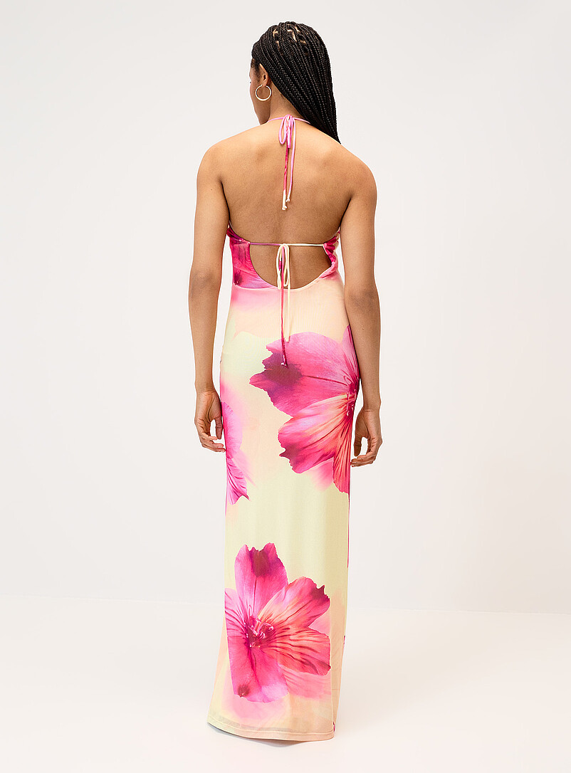Tropical flowers halter maxi dress product image 3