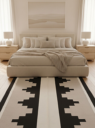 Mumo Toronto Black and White Nala woven rug See available sizes