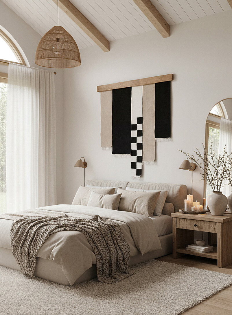 Black Checkered woven wall art product image 2