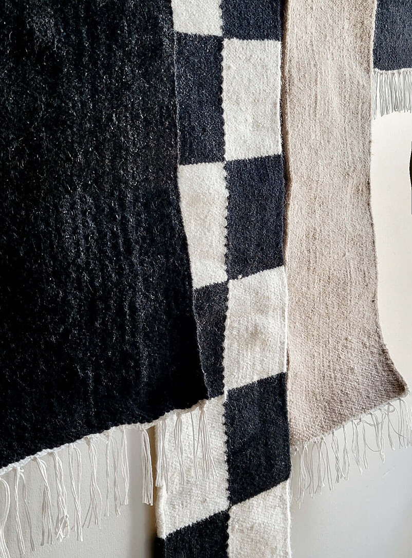 Black Checkered woven wall art product image 3