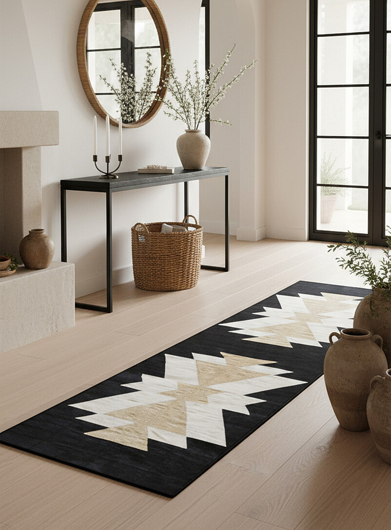 Royal Black woven hallway rug 80 x 245 cm product image (primary)