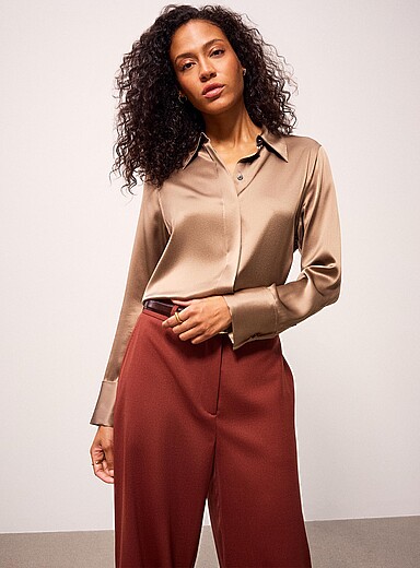 La blouse soie taupe Ameira