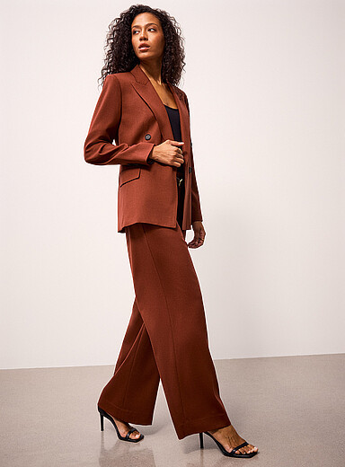 REISS: Le veston crois&eacute; rouge brique Solene Rouge brique pour femme